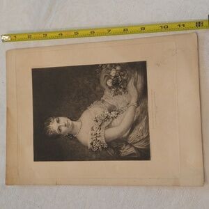 Rare engraving portrait Mrs. J. Coleman Brayton by Daniel Huntington 19 century